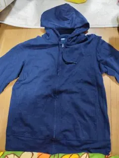 ネイビー フルジップ パーカー