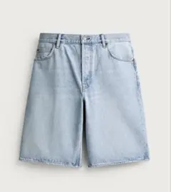 ZARA バギー フィット デニム ショートパンツ ライトブルーのサムネイル