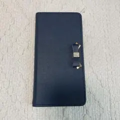 Galaxy 53 GA53-5087 スマホケース手帳型 ネイビー リボン