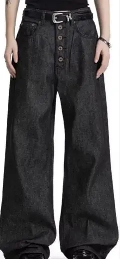 JC&JQ JEANS シャイニーデザイン ラバーコーティング バギーパンツ JC&JQ JEANS シャイニーデザイン ラバーコーティング バギーパンツ