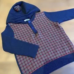 ファミリア　チェック　ニット　100