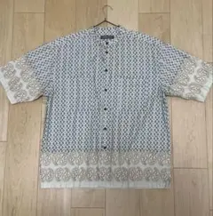 BEAMS LIGHTS 半袖シャツ バンドカラー ペイズリー柄のサムネイル