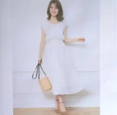 リランドチュール　シフォンドットプリーツワンピース　2