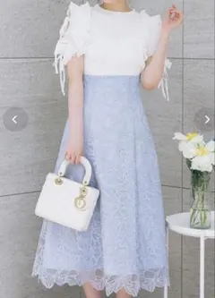 トッコクローゼット フラワーレース刺繍バックレースアップマーメイドスカートのサムネイル