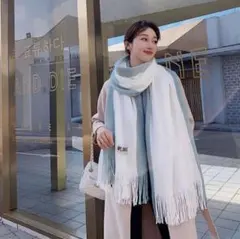 マフラーストール大判厚手春秋冬カシミヤタッチ防寒羽織プレゼントギフトクリスマス