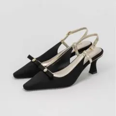 【完売商品】RANDA パールリボンクラシカルパンプス 25.5cm