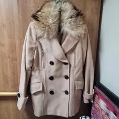 ROYAL PARTY ベージュ ダブルブレストコート ファー付き M サイズ