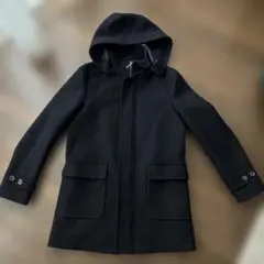 ビームスハート　フード付き黒ダッフルコート