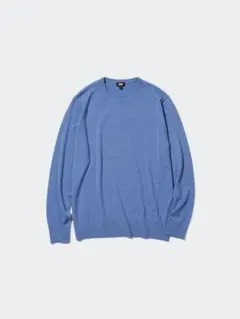 新品未使用タグ付ユニクロ　メリノクルーネックセーター　ライトブルーLサイズ