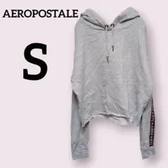 AEROPOSTALE【S】グレー フード付き クロップドパーカーのサムネイル
