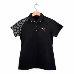 PUMA ポロシャツ　ゴルフシャツ　ピンク　ストライプ　通気性良し　おしゃれ