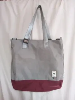 (6058)LE COQ SPORTIF トートバッグ グレー/ワインレッド