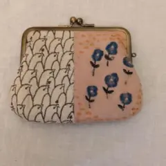 2204 がま口ポーチ ポーチ 財布 ラリーキルト カンタキルト 刺繍