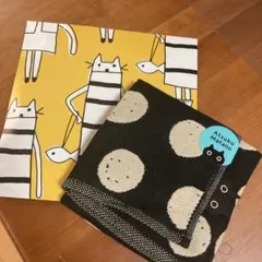 Atsuko Matano マタノアツコ タオルハンカチ 猫 ドット 未使用