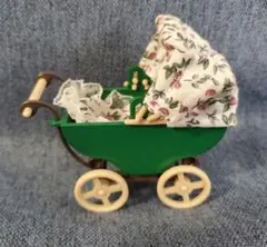 シルバニアファミリー 日本製 緑家具 乳母車 ベビーカー 初期