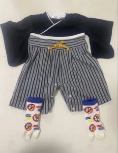 【即日発送】赤ちゃん お食い初め 初節句 和風衣装 靴下付き 70 ベビー袴