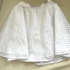 ホワイトチェックレーススカート　Fサイズのサムネイル