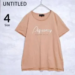 【アンタイトル】半袖Tシャツ プリント 光沢 ブラウン 4