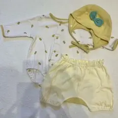 レモンロンパース・帽子・ショートパンツセット 60-70cm