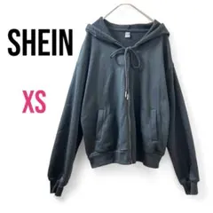 【シーイン】SHEIN パーカー カジュアル 裏起毛 実用的 ブラックXS 美品