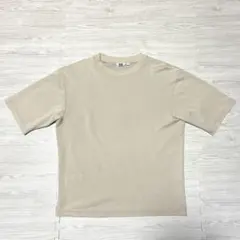 ユニクロ　エアリズムコットンオーバーサイズTシャツ 5分袖　M ライトグレー