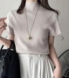 洗練された大人カジュアル。プチハイネックサマーリブニットトップスce105030のサムネイル
