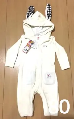 フタフタ ウ うさぎ カバーオール 新品 サイズ80  パジャマ ロンパース