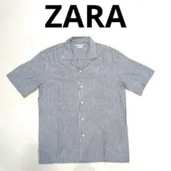 ZARA　ザラ　ストライプ柄　オープンカラーシャツ