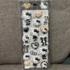 もちもちマシュマロシール　ハローキティ　ブラックリボン　ヒョウ柄　正規品