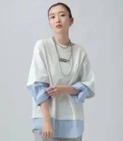 【新品未使用】レプシィム LEPSIM 布帛レイヤードBIGTEE オフホワイト