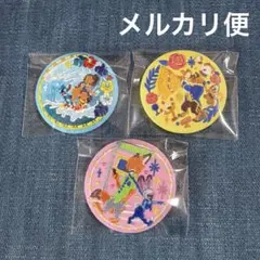 ディズニー　刺繍　缶バッジ　ズートピア　美女と野獣　スティッチ　セット