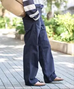 Spick &Span 2025年モデル 紺 ネイビー ルーズベイカーパンツ - メルカリ