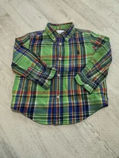 Ralph Lauren 24M 長袖シャツ グリーン系チェック