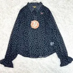 新品　ヒステリックグラマー　CHEETAH柄 フリルカフスブラウス　S　シアーのサムネイル