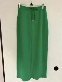 グリーン　リブタイトスカート　ロングスカートのサムネイル