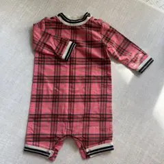 バーバリー　ピンク チェック柄 ロンパース 長袖