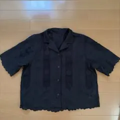 anuke カットワークレースシャツ ブラック - メルカリ