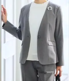 Honeys　カラーレスジャケット　杢グレー　ＬＬサイズ