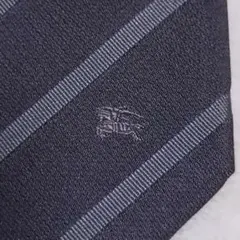 美品■バーバリーロンドン　ネクタイ　ストライプ　ダークグレー系　レジメンタル