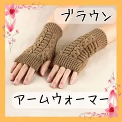 新品 ブラウン アームウォーマー アームカバー 手袋 紫外線対策 可愛い a07
