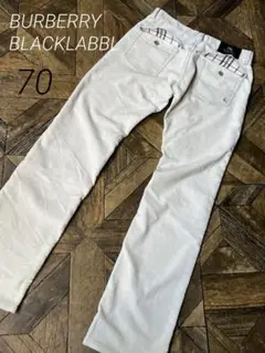 BURBERRY BLACK LABBLホワイト コーデュロイパンツメンズ70