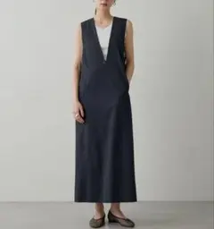 新品◇かぐれ◇コットンAラインノースリワンピース《NAVY》◇アーバン