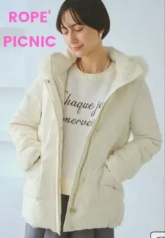 ROPE'PICNIC ファー付きダウンミドル丈コート ロペピクニック