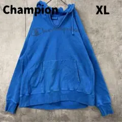 チャンピオン リバースウィーブ パーカー 青 プルオーバー ロゴ【8394】