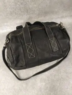 90s【PRADA】レザードラムボストンバッグ 2way ショルダー