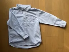 110㎝　コットンボタンシャツ　水色ストライプ　ユニクロ