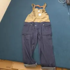 FUZAO バイカラー オーバーオール Lサイズ　サロペット