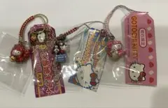 ハローキティ 根付 ストラップ 加賀九谷焼他3個セット