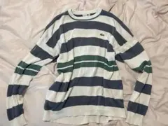 LACOSTE ボーダー クルーネック ニット セーターのサムネイル