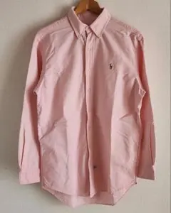 90s00sラルフローレンRalphLauren長袖シャツ15-32ピンク古着